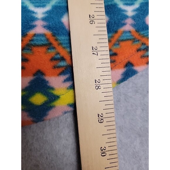 RF Brand Shirt Shacket Mens L Aztec Fleece Orange Blue Yellow Snaps Pockets READ - Picture 16 of 16